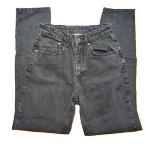 Ragged Jeans Women’s Black Gray Wash Zip Fly Straight Leg Jeans Size 26